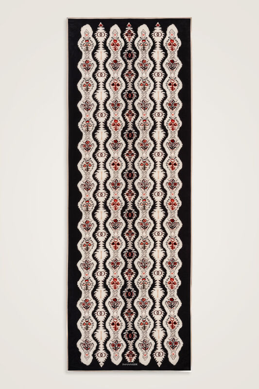 Çağlayan Beyaz Pamuk Floş Şal 72x212 - 2