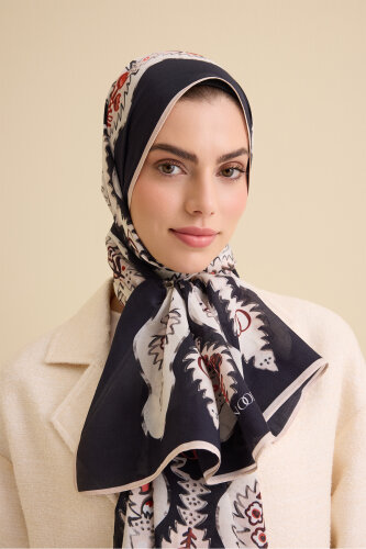 Çağlayan Beyaz Pamuk Floş Şal 72x212 - 5