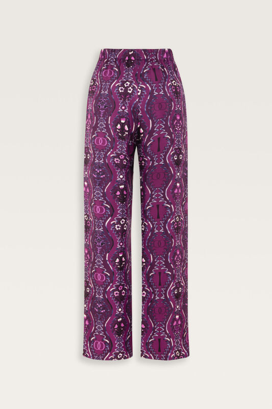 Çağlayan Fuşya İpek Pantolon - 4