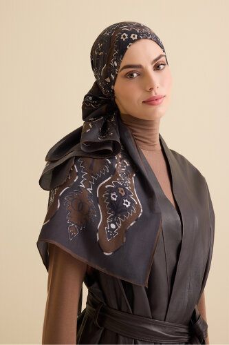 Çağlayan Kahve Pamuk Floş Şal 72x212 - Imannoor (3)