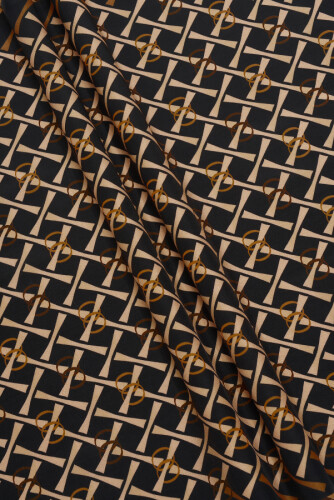 Cansu Flush Viscose Shawl Black/Gold - 3