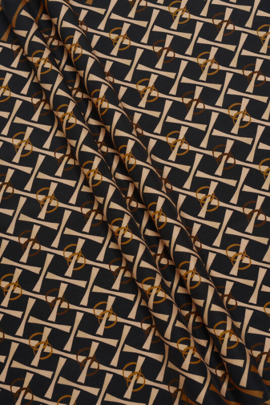 Cansu Flush Viscose Shawl Black/Gold - 3