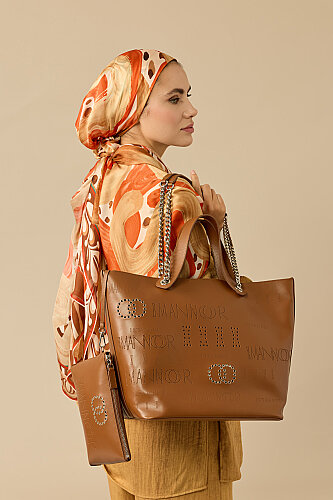 Capsule Monogram Tan Shoulder Bag - Imannoor