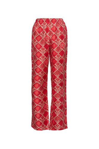 Carnation Box Coral Silk Pants - 1