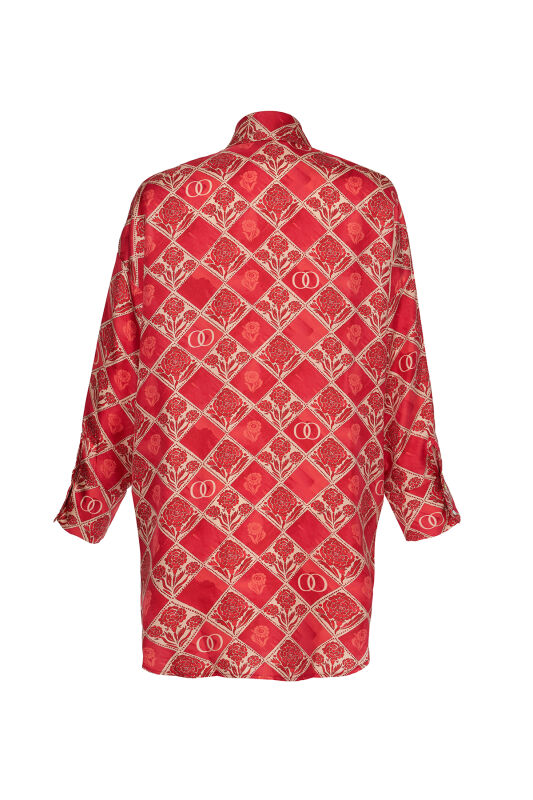 Carnation Box Coral Silk Shirt - 2