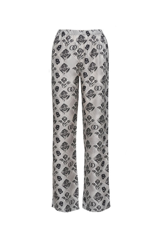 Carnation Box Gray Silk Pants - 1