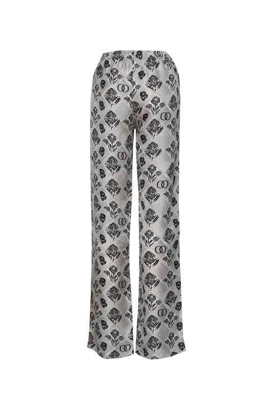 Carnation Box Gray Silk Pants - 2