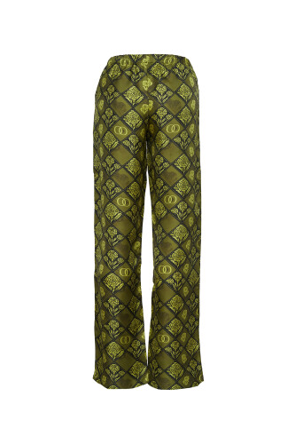 Carnation Box Khaki Silk Pants - 2