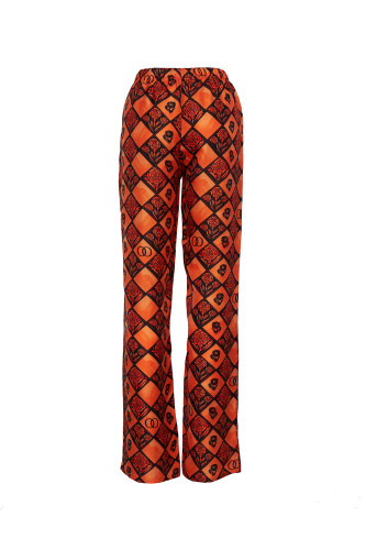 Carnation Box Orange Silk Pants - 2