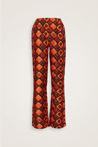 Carnation Box Orange Silk Pants 