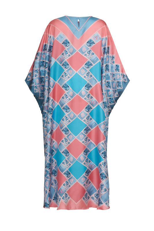 Carnation Box Pink Silk Kaftan - 2