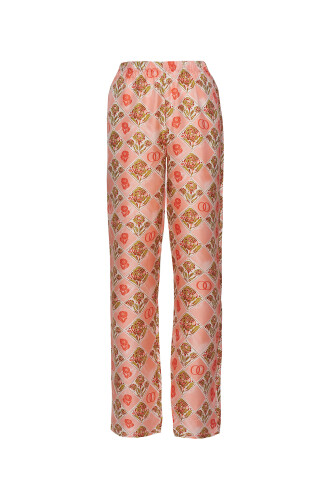 Carnation Box Salmon Silk Pants 