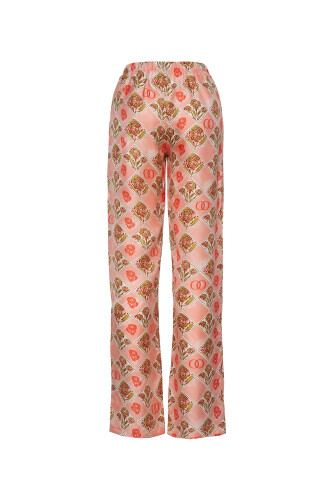 Carnation Box Salmon Silk Pants - 2