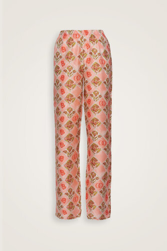 Carnation Box Salmon Silk Pants - 1