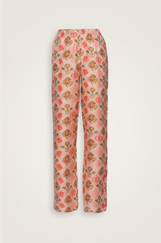 Carnation Box Salmon Silk Pants - 1