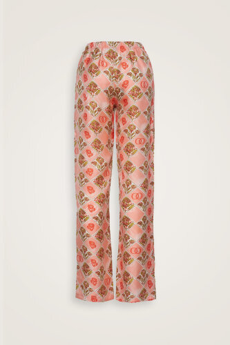 Carnation Box Salmon Silk Pants - 2