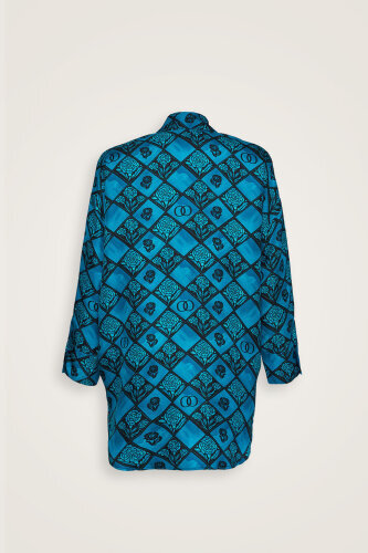 Carnation Box Turquoise Silk Shirt - Imannoor (2)