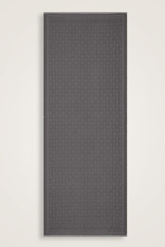 Carnation Monogram Silk Shawl Dark Grey - 2