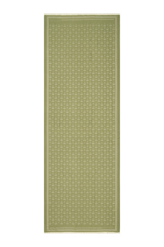 Carnation Monogram Silk Shawl Green - 2