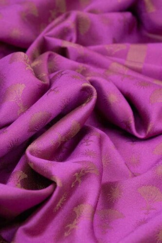 Carnation Monogram Silk Shawl Purple - 3