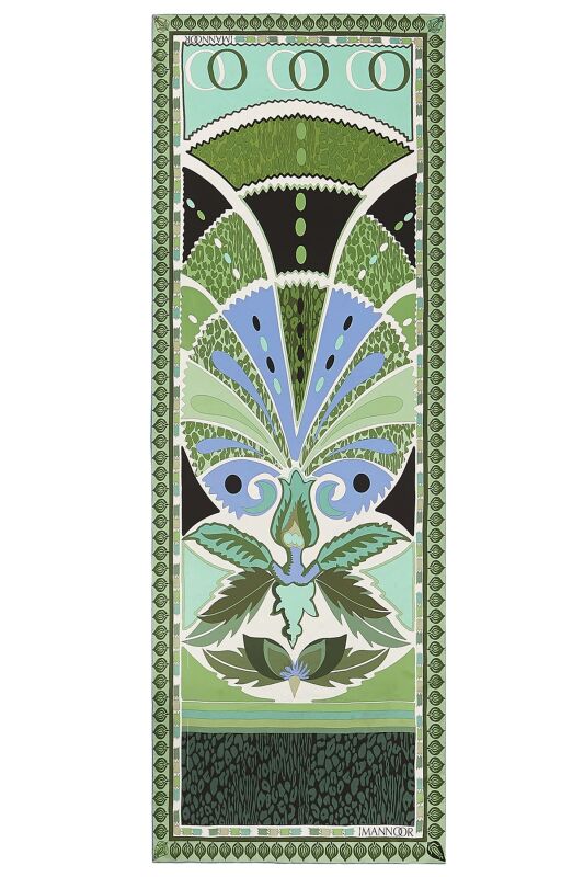 Carnation of Circus Silk Shawl Green - 1