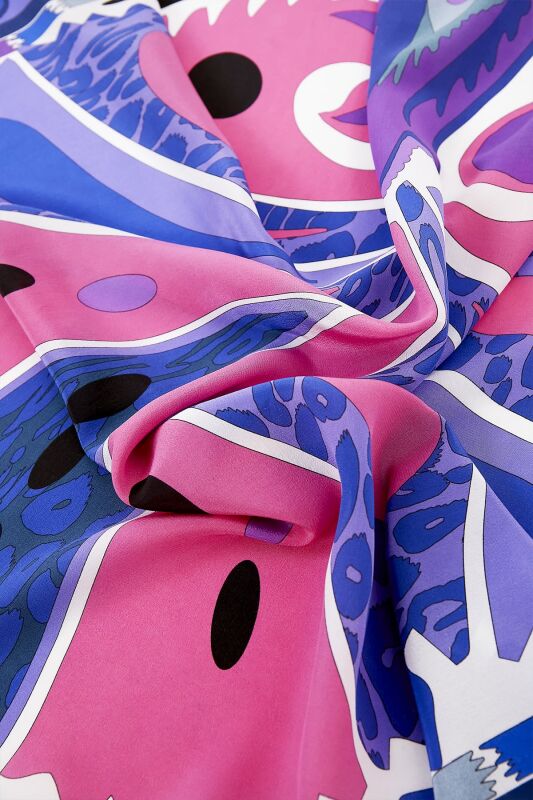 Carnation of Circus Silk Shawl Purple - 7