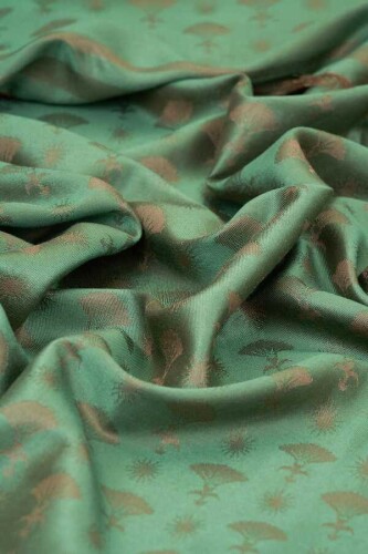 Carnation Monogram Silk Shawl Green - 3