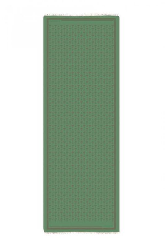 Carnation Monogram Silk Shawl Green - 1