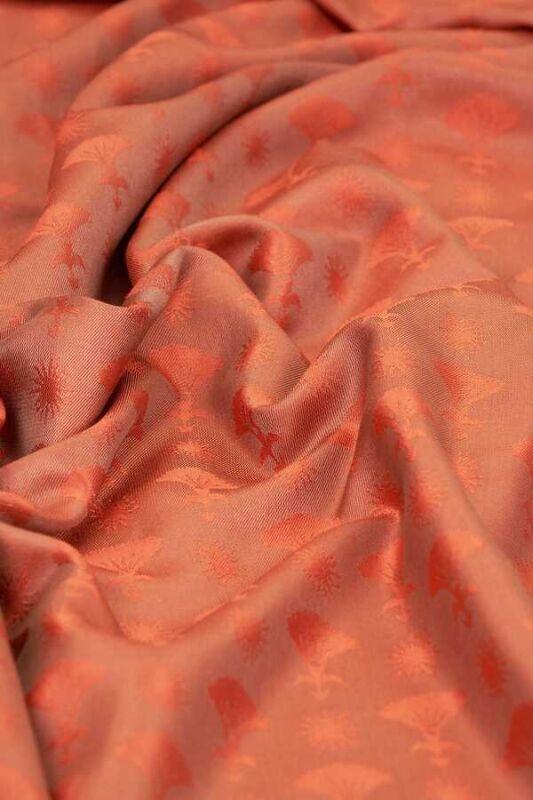 Carnation Monogram Silk Shawl Orange - 3