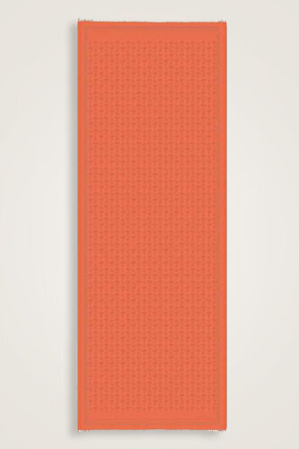 Carnation Monogram Silk Shawl Orange - 1