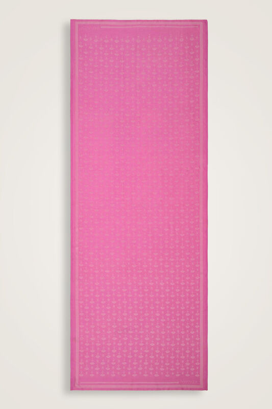 Carnation Monogram Silk Shawl Pink - 2
