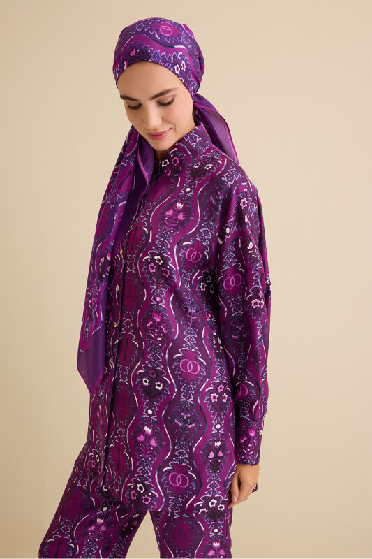 Cascade Fuchsia Silk Shirt - 1