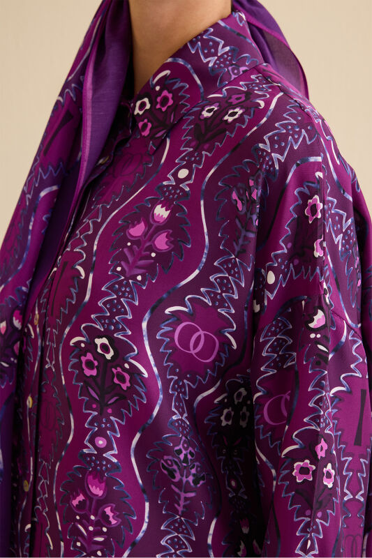 Cascade Fuchsia Silk Shirt - 5