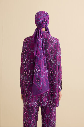 Cascade Fuchsia Silk Shirt - 8