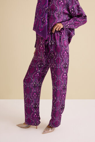 Cascade Fuchsia Silk Trousers - Imannoor (3)