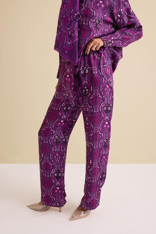 Cascade Fuchsia Silk Trousers - 3