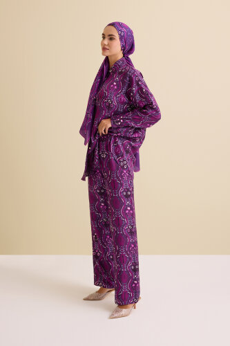 Cascade Fuchsia Silk Trousers - Imannoor
