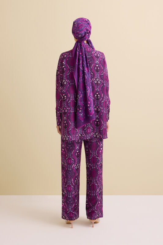 Cascade Fuchsia Silk Trousers - 5