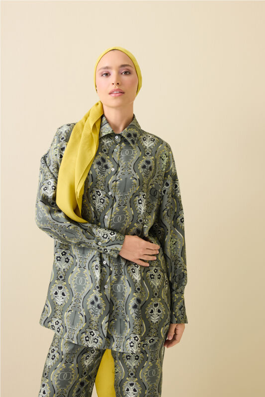 Cascade Khaki Silk Shirt - 1