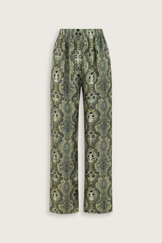 Cascade Khaki Silk Trousers - 2