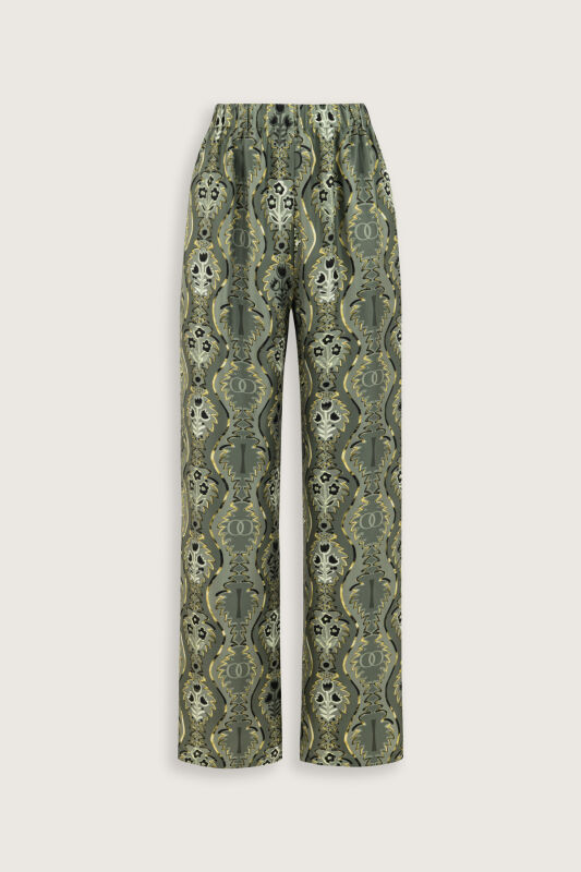 Cascade Khaki Silk Trousers - 2