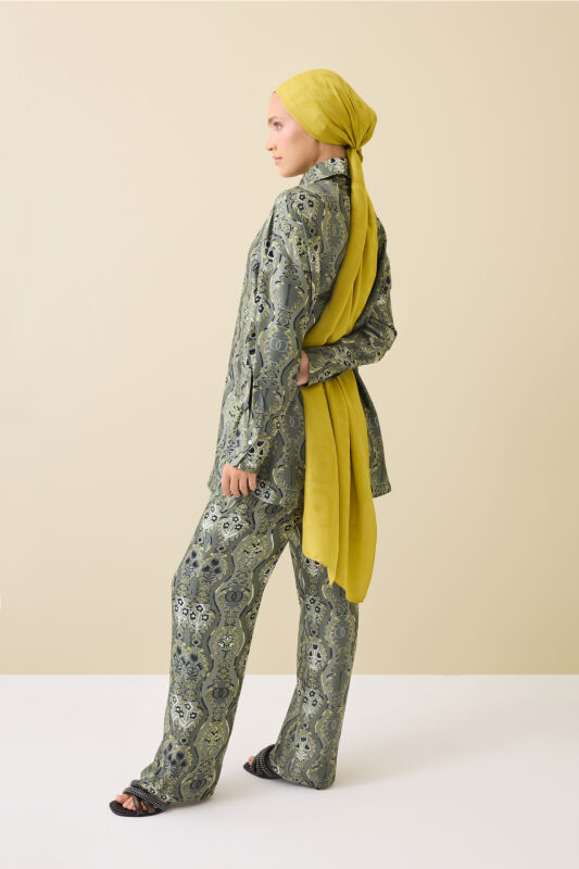 Cascade Khaki Silk Trousers - 6