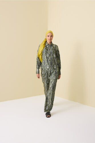 Cascade Khaki Silk Trousers - 7