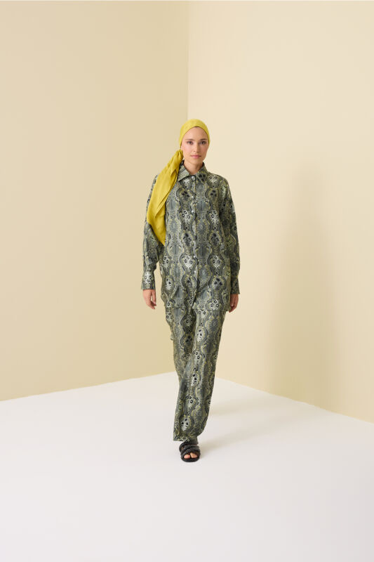 Cascade Khaki Silk Trousers - 7