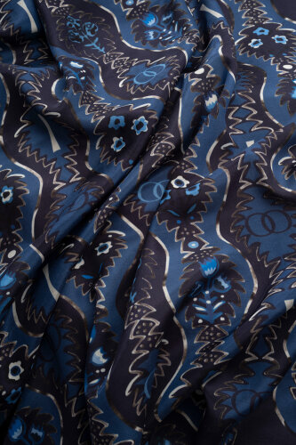 Cascade Navy Blue Cotton Floss Shawl - 4