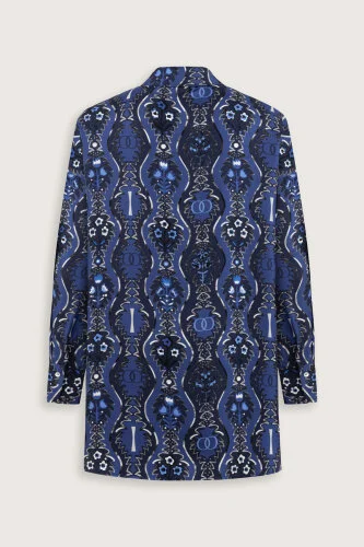 Cascade Navy Blue Silk Shirt - Imannoor (4)