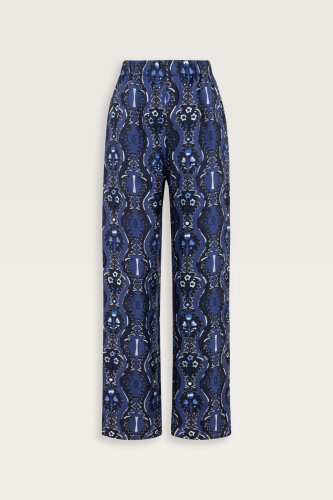 Cascade Navy Blue Silk Trousers - 2