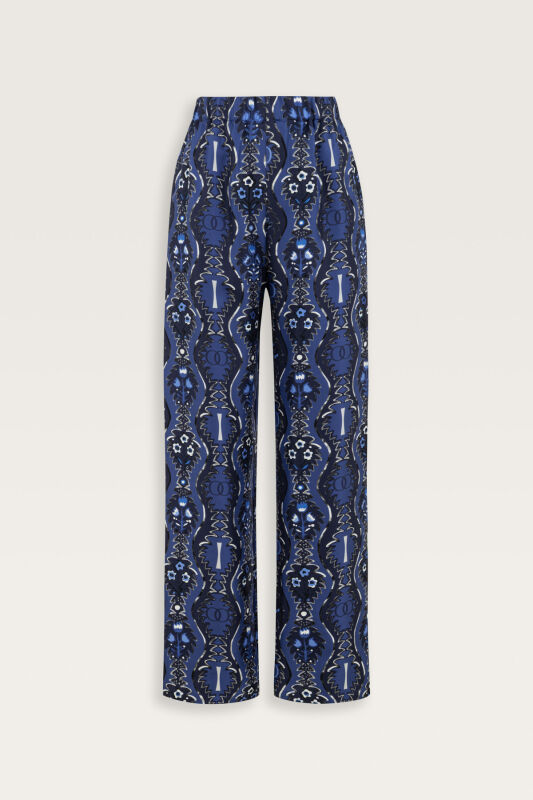 Cascade Navy Blue Silk Trousers - 2