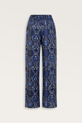 Cascade Navy Blue Silk Trousers - 4