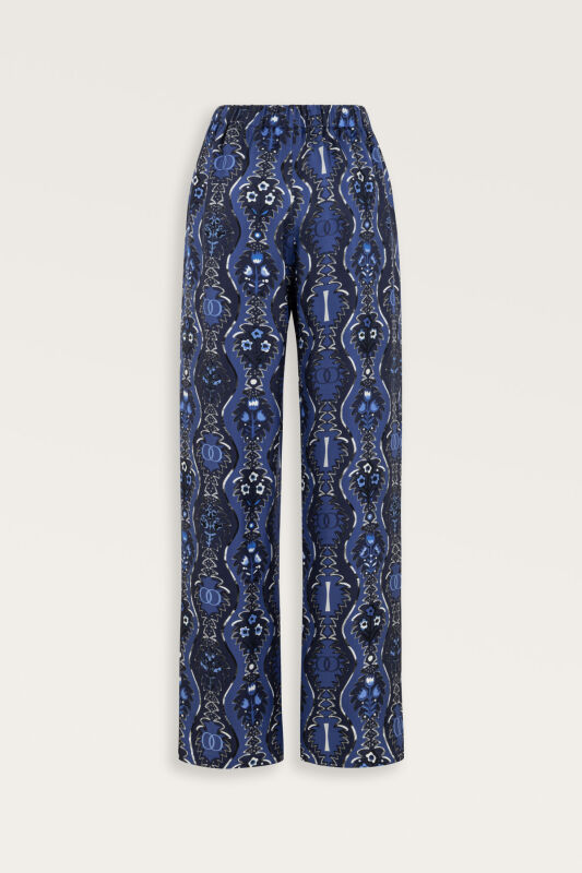 Cascade Navy Blue Silk Trousers - 4